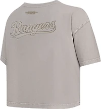 Pro Standard Women's Texas Rangers Washed Classic Enzyme Wash Short Sleeve Boxy T-shirt