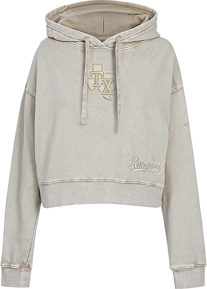 Pro Standard Women's Texas Rangers Washed Classic Enzyme Wash Long Sleeve Hoodie