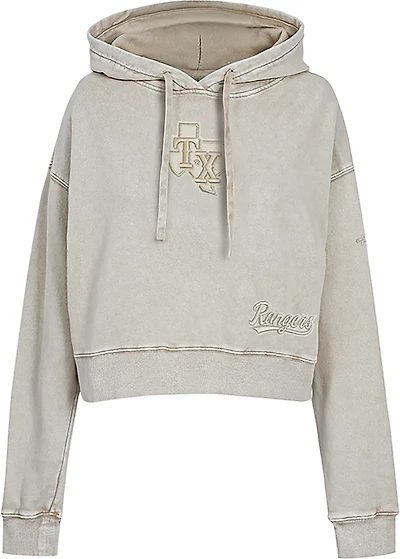 Pro Standard Women's Texas Rangers Washed Classic Enzyme Wash Long Sleeve Hoodie