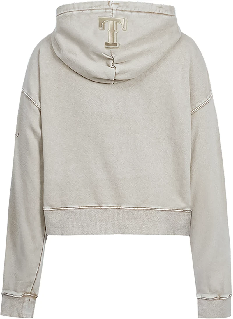Pro Standard Women's Texas Rangers Washed Classic Enzyme Wash Long Sleeve Hoodie