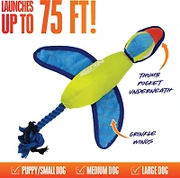 Nerf Dog Nylon Crinkle Wing Launching Duck Toy