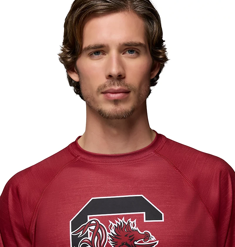 Columbia Sportswear Men's University of South Carolina CLG Terminal Tackle Heather Long Sleeve Graphic T-shirt
