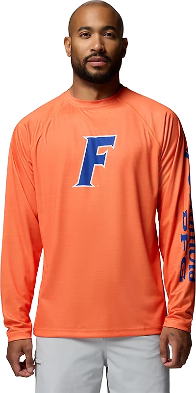 Columbia Sportswear Men's University of Florida CLG Terminal Tackle Heather Long Sleeve Graphic T-shirt