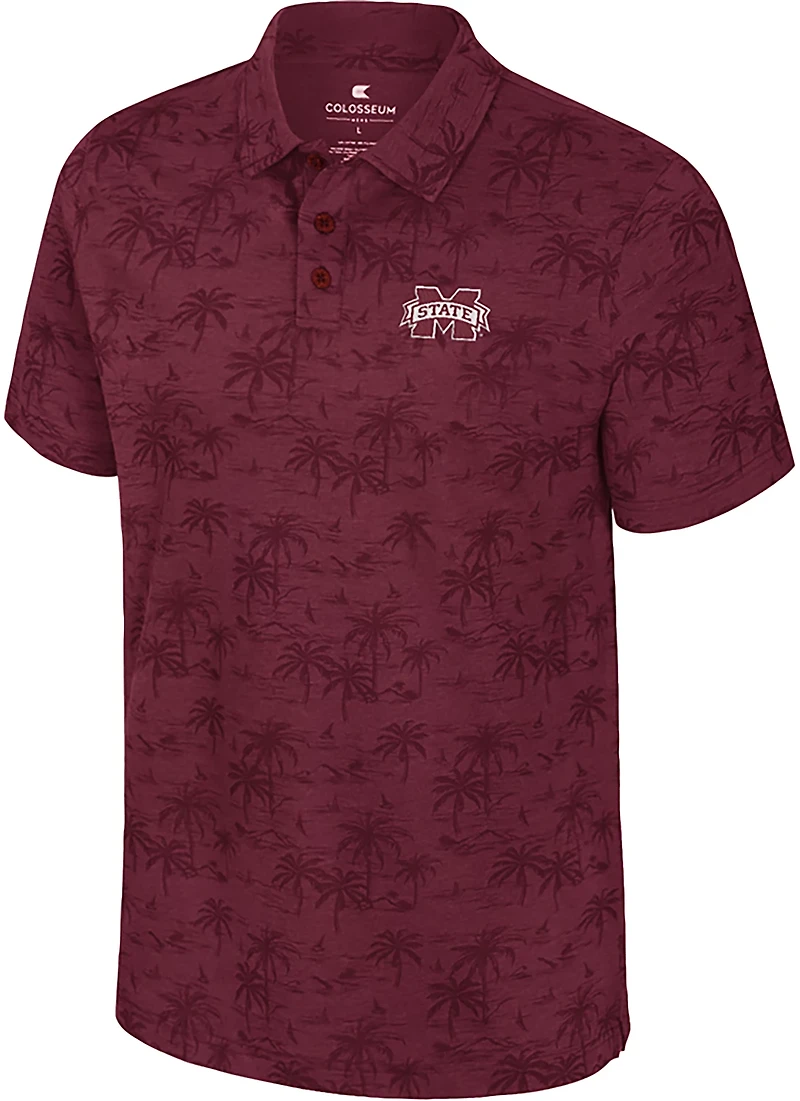 Colosseum Athletics Men's Mississippi State University Fremen Palm Polo Shirt
