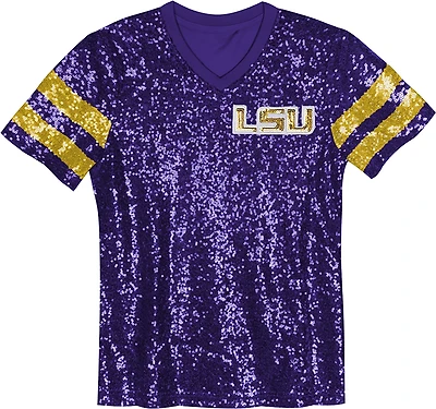 Outerstuff Girls' Louisiana State University KC Glam Sequined Graphic T-shirt