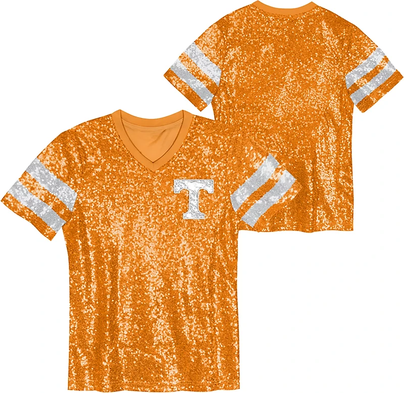 Outerstuff Girls' University of Tennessee KC Glam Sequined Graphic T-shirt