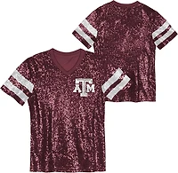 Outerstuff Girls' Texas A&M University KC Glam Sequined Graphic T-shirt
