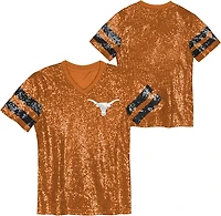 Outerstuff Girls' University of Texas KC Glam Sequined Graphic T-shirt