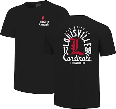 Image One Men's University of Louisville Alt Logo Mascot Overlay T-Shirt