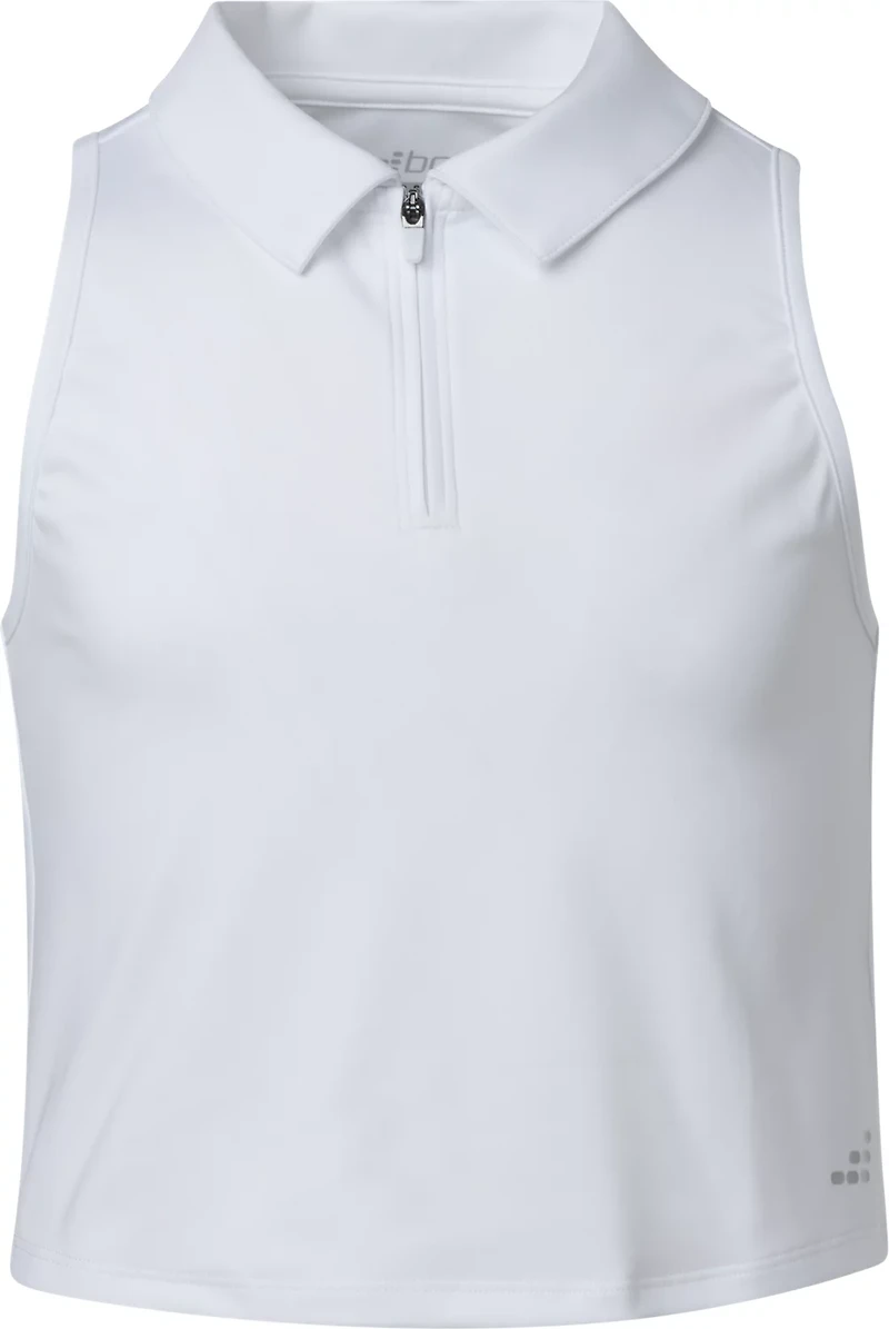 BCG Girls' Tennis Swing 1/4 Zip Sleeveless Polo Shirt
