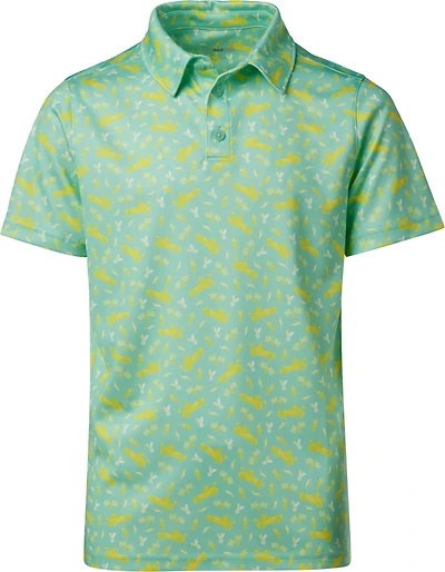 BCG Boys' Golf Racecar Print Short Sleeve Polo