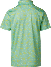 BCG Boys' Golf Racecar Print Short Sleeve Polo