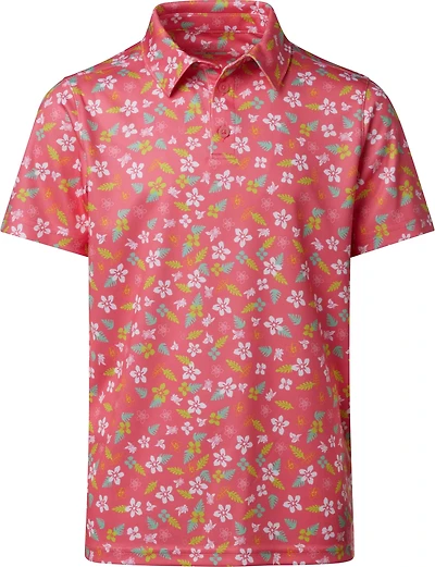 BCG Boys' Golf Tropical Print Polo Shirt