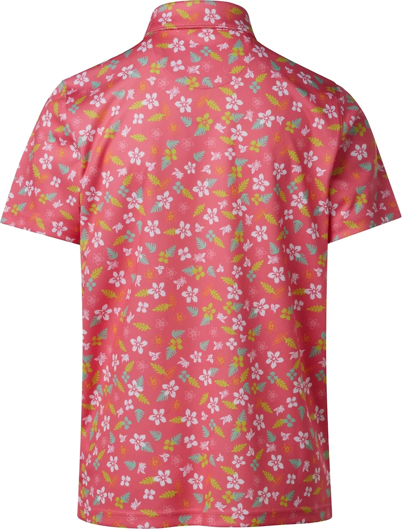 BCG Boys' Golf Tropical Print Polo Shirt