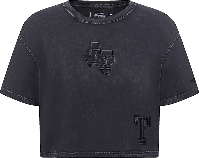 Pro Standard Women's Texas Rangers Washed Classic Enzyme Wash Short Sleeve Boxy T-shirt