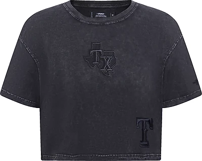 Pro Standard Women's Texas Rangers Washed Classic Enzyme Wash Short Sleeve Boxy T-shirt