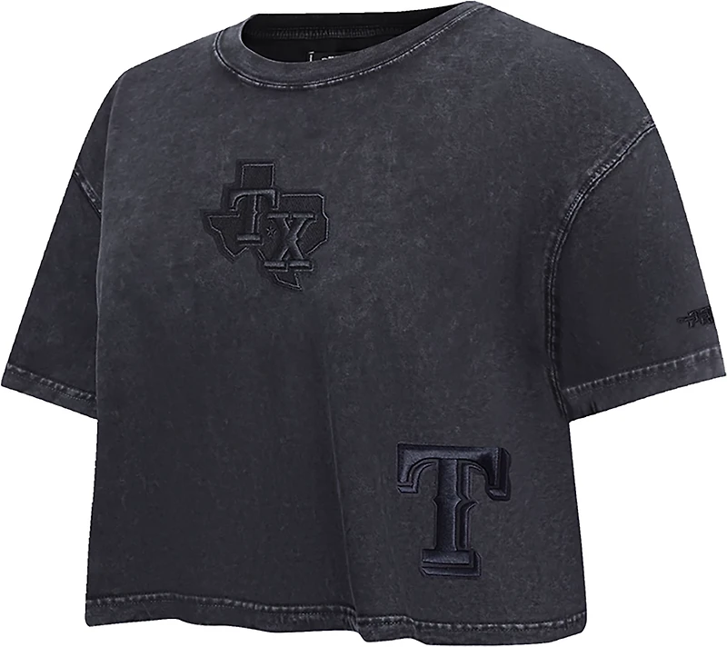 Pro Standard Women's Texas Rangers Washed Classic Enzyme Wash Short Sleeve Boxy T-shirt