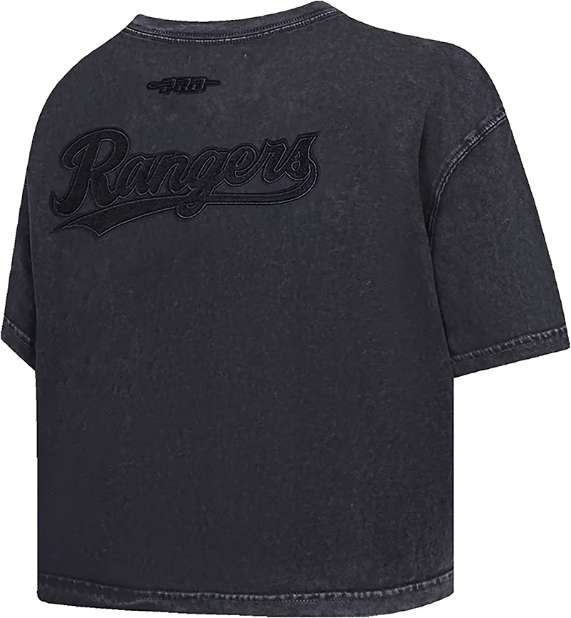 Pro Standard Women's Texas Rangers Washed Classic Enzyme Wash Short Sleeve Boxy T-shirt