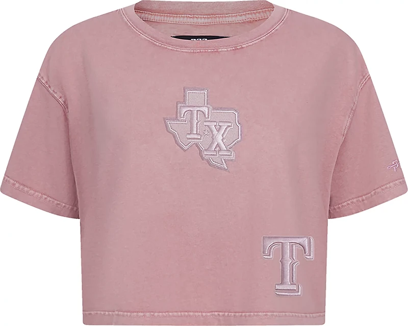 Pro Standard Women's Texas Rangers Washed Classic Enzyme Wash Short Sleeve Boxy T-shirt