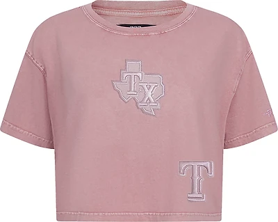Pro Standard Women's Texas Rangers Washed Classic Enzyme Wash Short Sleeve Boxy T-shirt