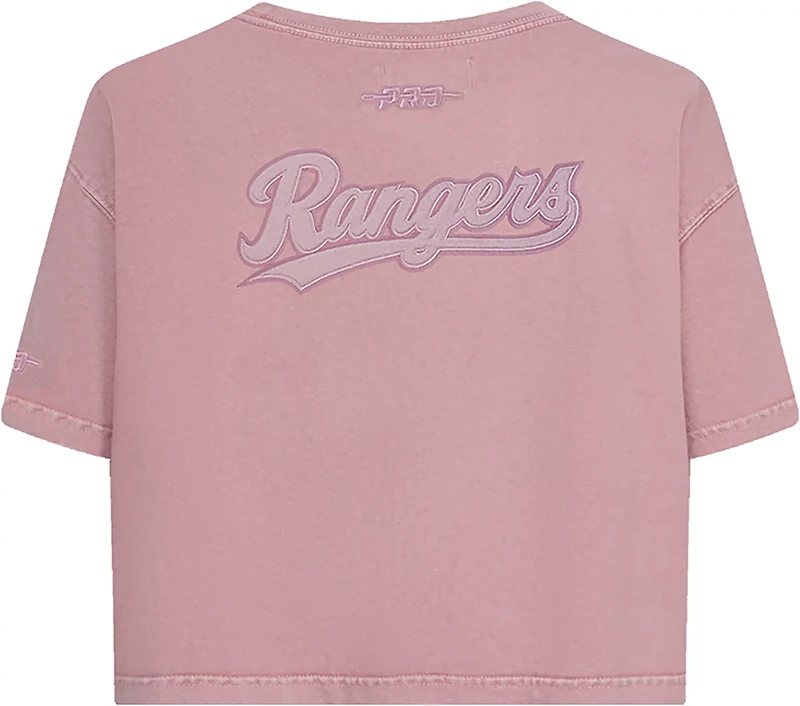 Pro Standard Women's Texas Rangers Washed Classic Enzyme Wash Short Sleeve Boxy T-shirt