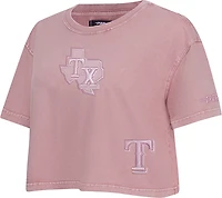 Pro Standard Women's Texas Rangers Washed Classic Enzyme Wash Short Sleeve Boxy T-shirt