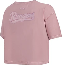 Pro Standard Women's Texas Rangers Washed Classic Enzyme Wash Short Sleeve Boxy T-shirt