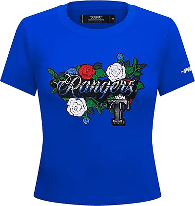 Pro Standard Women's Texas Rangers Ink and Bloom Baby Doll Short Sleeve T-shirt