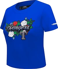 Pro Standard Women's Texas Rangers Ink and Bloom Baby Doll Short Sleeve T-shirt