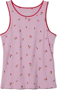 BCG Girls’ Blanket Stitch Printed Rib Tank