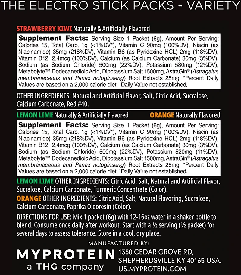 MyProtein HYROX Electro Sticks Variety Pack