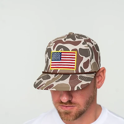 BURLEBO Men's American Flag Camo Cap