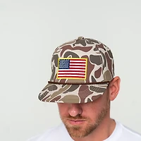 BURLEBO Men's American Flag Camo Cap