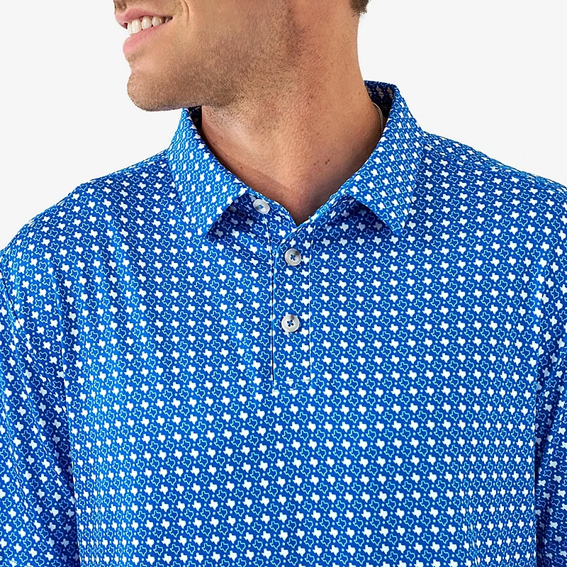 BURLEBO Men's Texas Pride Performance Polo Shirt