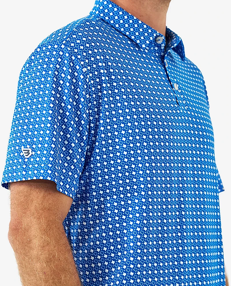 BURLEBO Men's Texas Pride Performance Polo Shirt