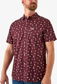 BURLEBO Men's Texas Pride Performance Button Up T-shirt