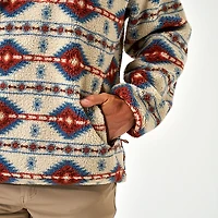 BURLEBO Men's Arizona Aztec Mountain Fleece Sherpa 1/4-Zip Jacket