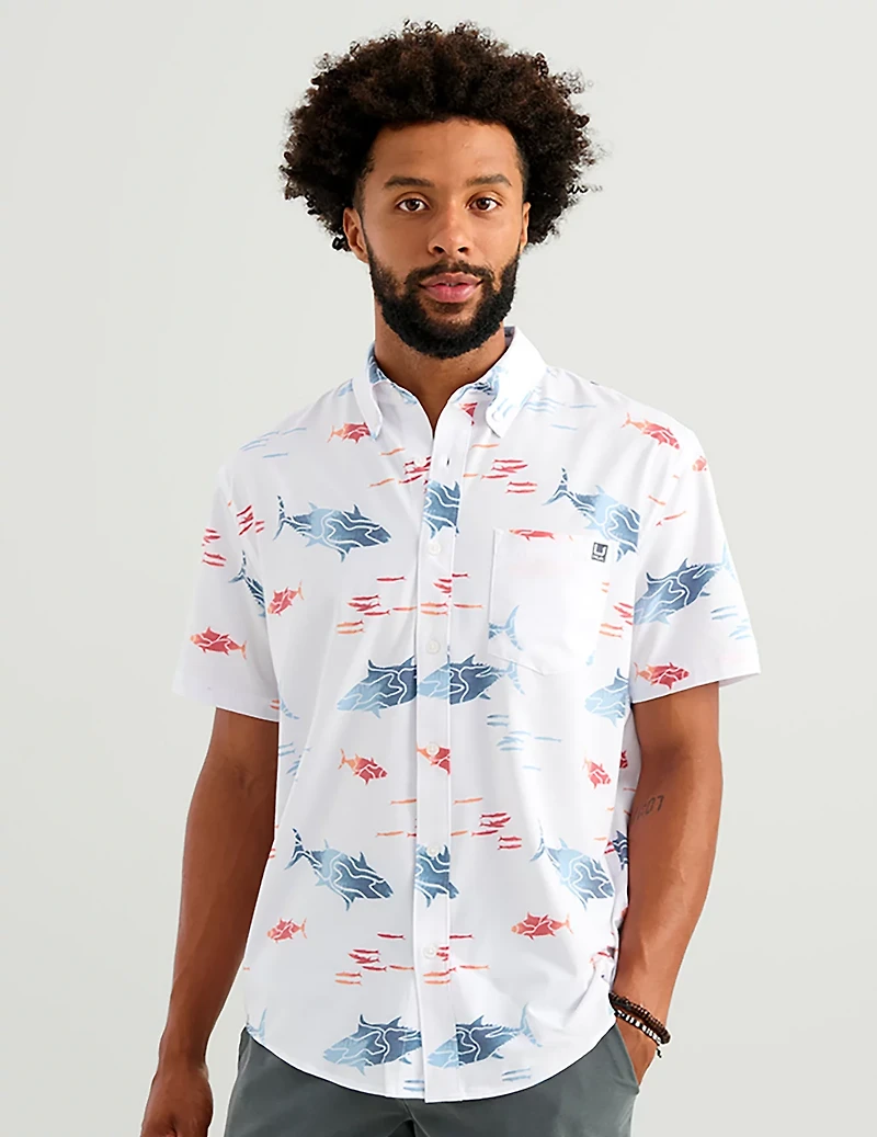 HUK Men's Kona Short Sleeve PRINT Shirt
