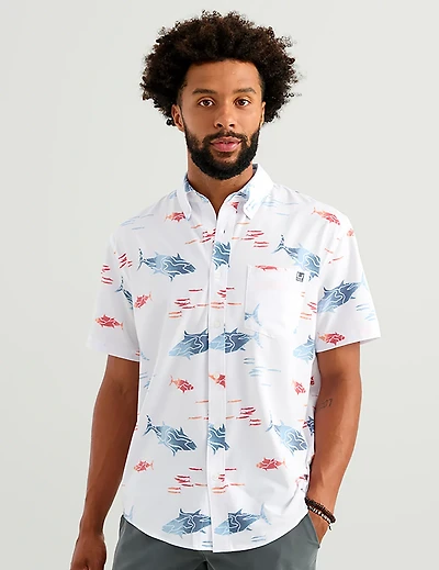 HUK Men's Kona Short Sleeve PRINT Shirt