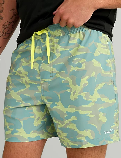 Huk Men's Pursuit Printed Volley Swim Shorts