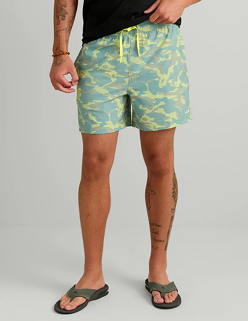 Huk Men's Pursuit Printed Volley Swim Shorts