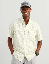 Huk Men's Tide Point KC Scott© Printed Short Sleeve Button-Down Shirt