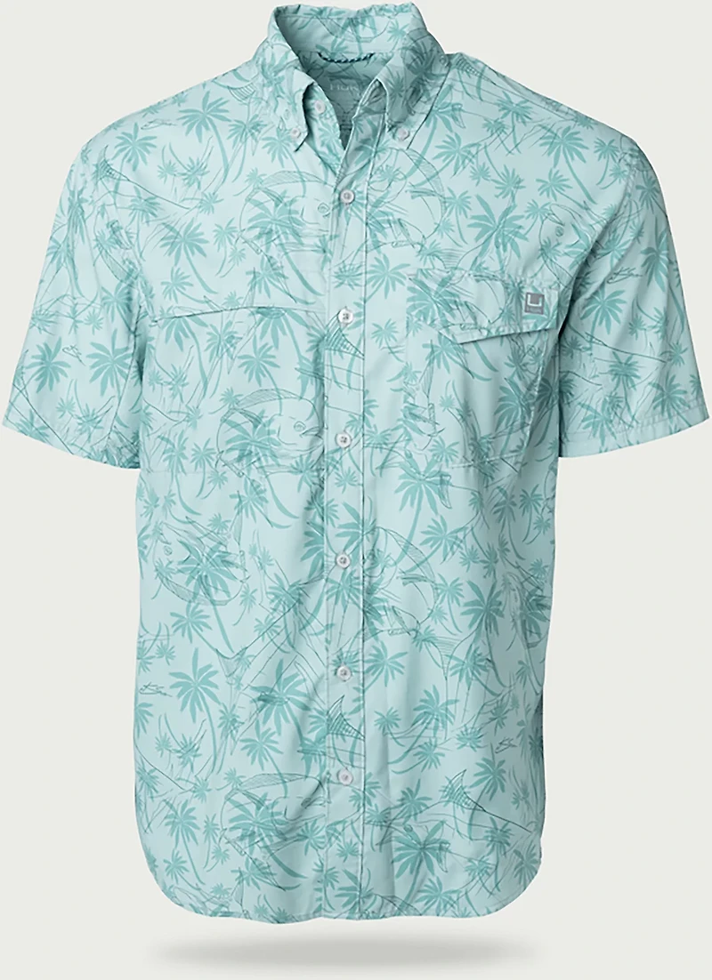 Huk Men's Tide Point KC Scott© Printed Short Sleeve Button-Down Shirt