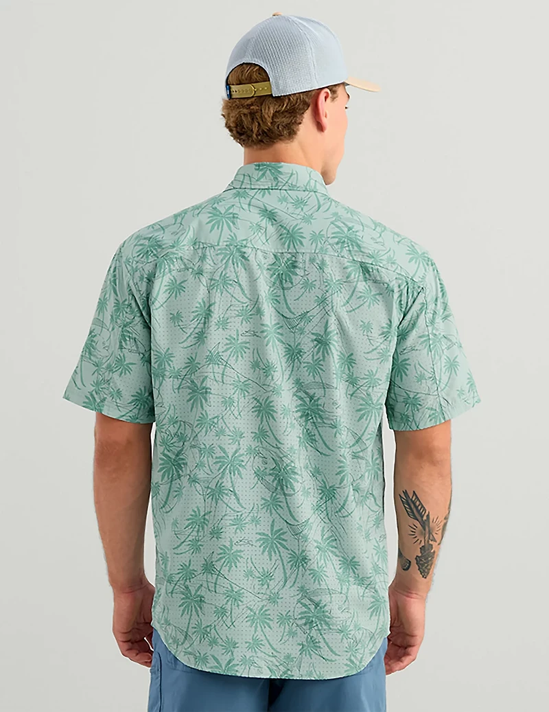 Huk Men's Tide Point KC Scott© Printed Short Sleeve Button-Down Shirt