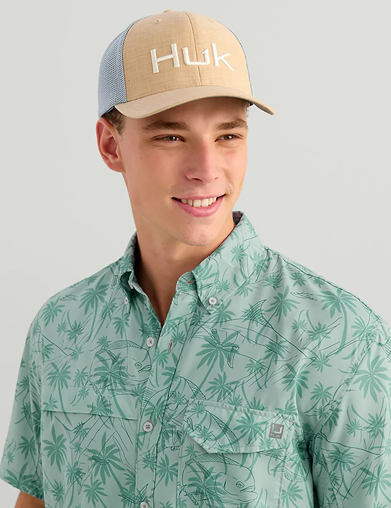 Huk Men's Tide Point KC Scott© Printed Short Sleeve Button-Down Shirt