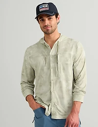 Huk Men's Watershed Printed Hooded Long Sleeve Shirt