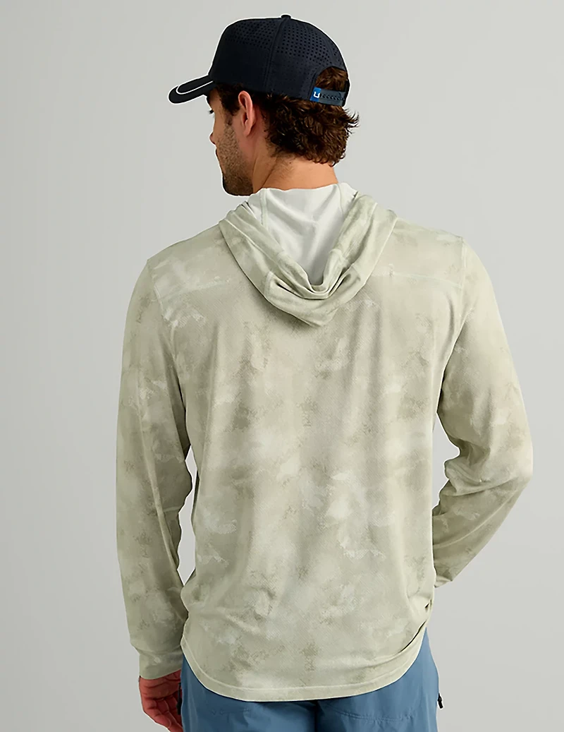 Huk Men's Watershed Printed Hooded Long Sleeve Shirt