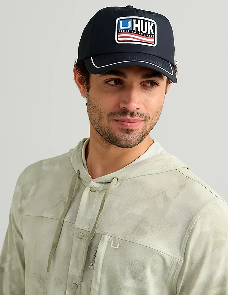 Huk Men's Watershed Printed Hooded Long Sleeve Shirt