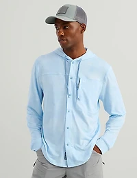 Huk Men's Watershed Printed Hooded Long Sleeve Shirt
