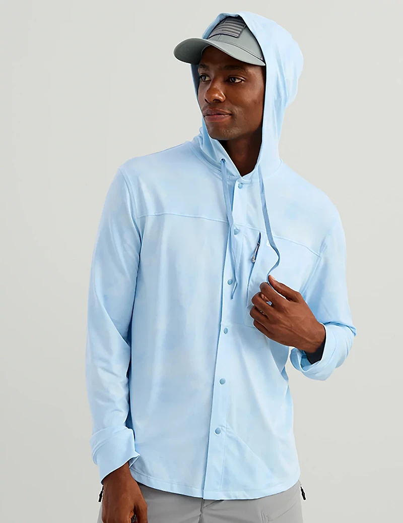Huk Men's Watershed Printed Hooded Long Sleeve Shirt